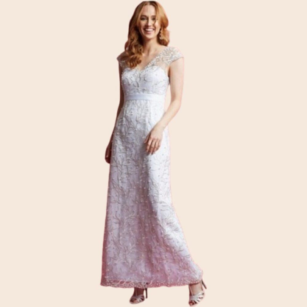 ModCloth Romantic Revelries Maxi Dress in White Size Small